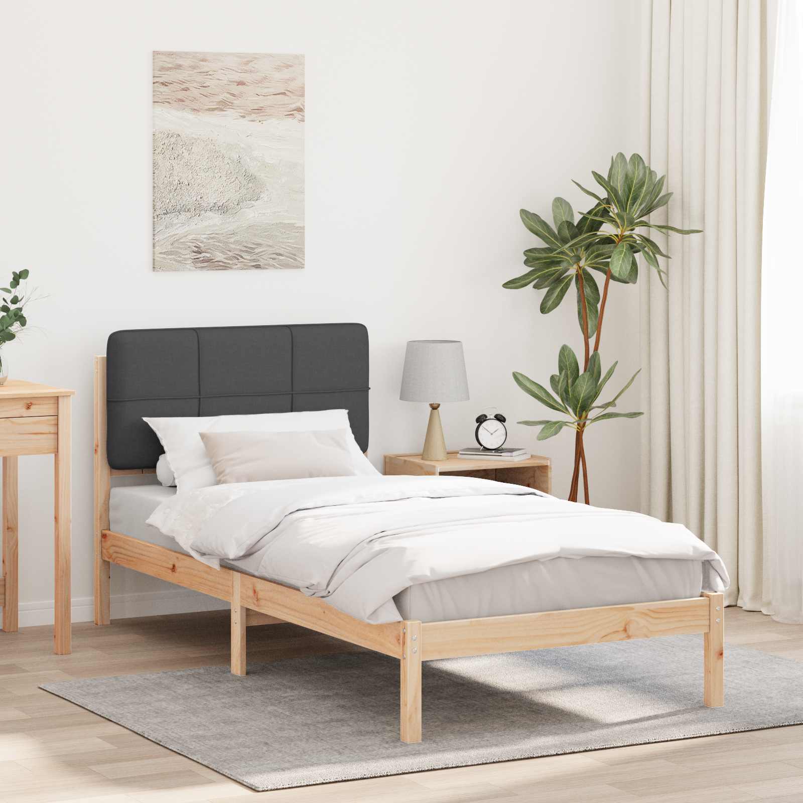 vidaXL Bedframe met Gevoerd Hoofdgedeelte Lichtgrijs 180 x 200 cm