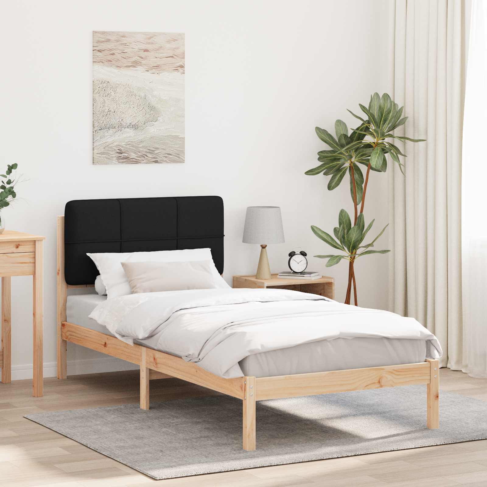 vidaXL Bedframe met Gevoerd Hoofdgedeelte Lichtgrijs 180 x 200 cm
