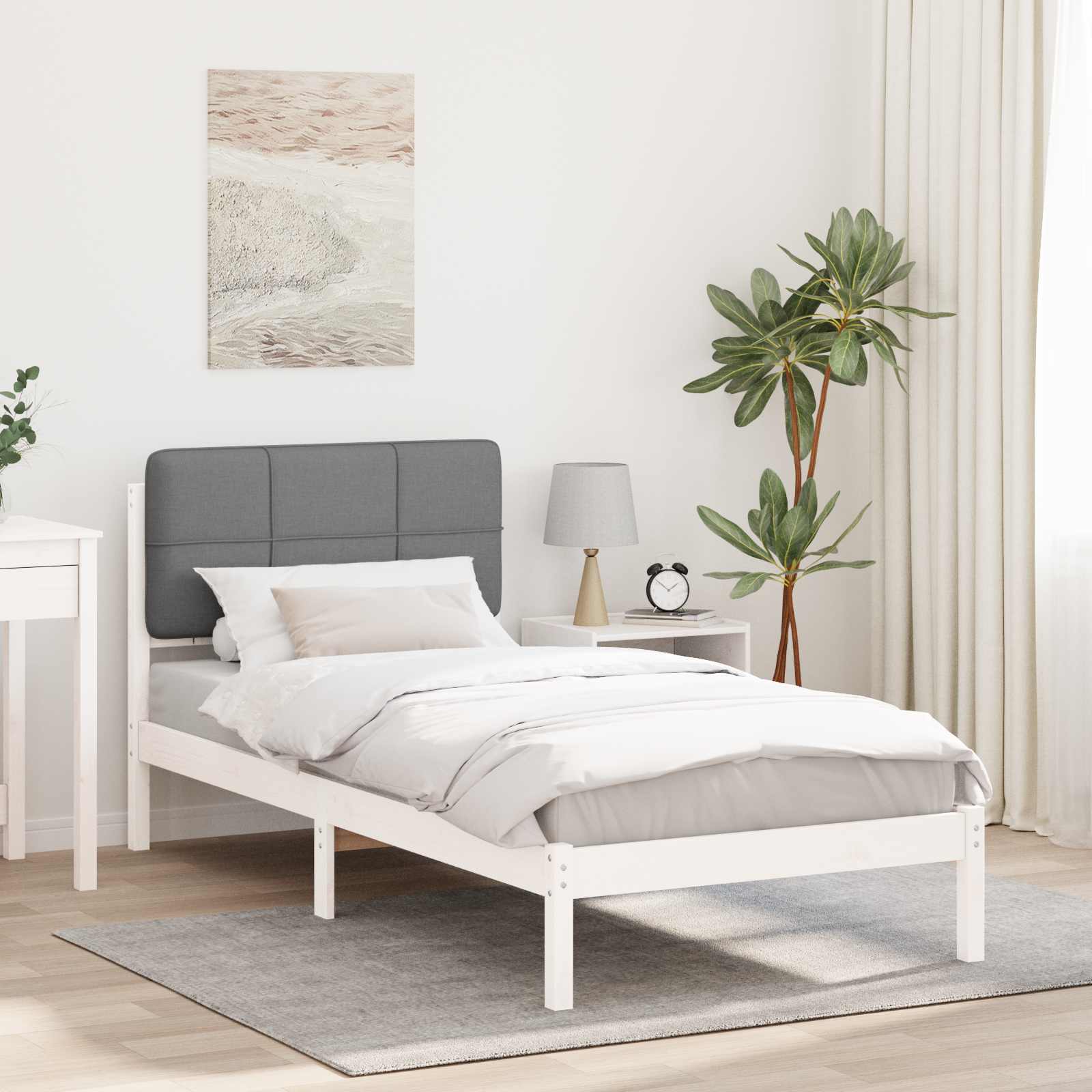 vidaXL Bedframe met Gevoerd Hoofdgedeelte Lichtgrijs 180 x 200 cm