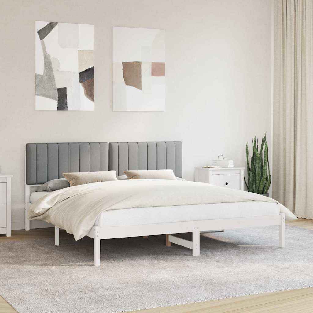 vidaXL Bedframe met Gevoerd Hoofdgedeelte Lichtgrijs 180 x 200 cm