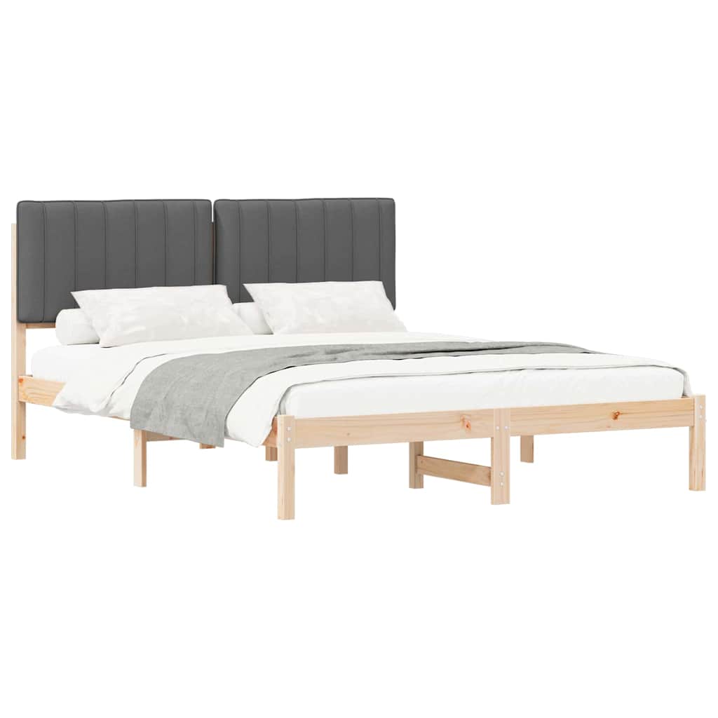vidaXL Bedframe met Gevoerd Hoofdgedeelte Lichtgrijs 180 x 200 cm