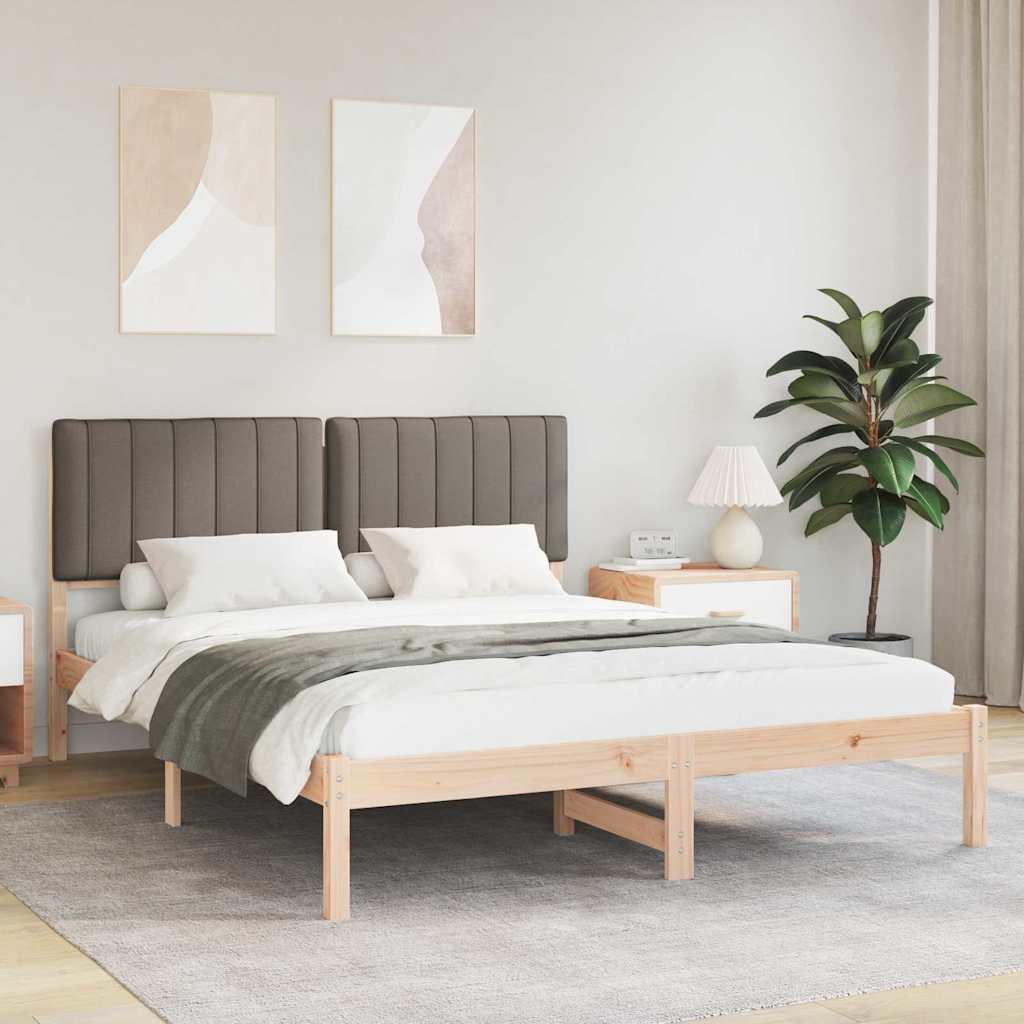 vidaXL Bedframe met Gevoerd Hoofdgedeelte Lichtgrijs 180 x 200 cm