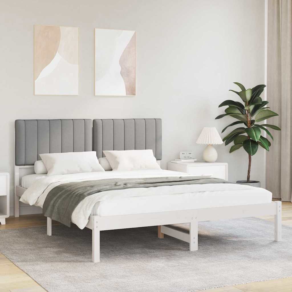 vidaXL Bedframe met Gevoerd Hoofdgedeelte Lichtgrijs 180 x 200 cm
