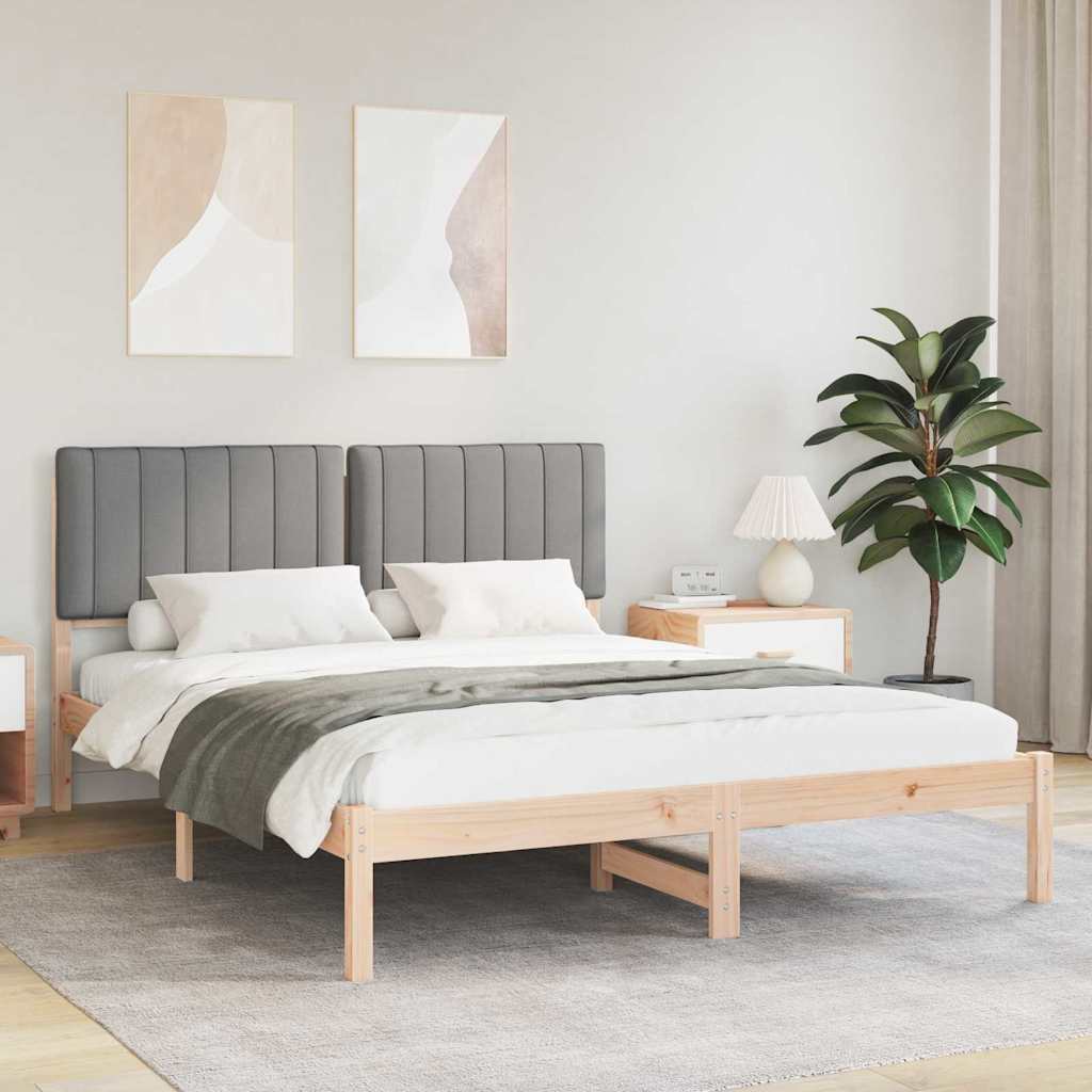 vidaXL Bedframe met Gevoerd Hoofdgedeelte Lichtgrijs 180 x 200 cm