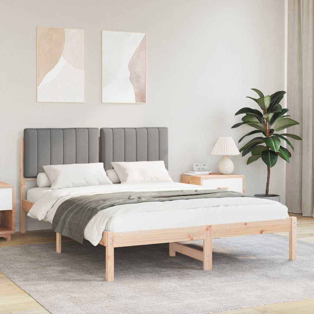 vidaXL Bedframe met Gevoerd Hoofdgedeelte Lichtgrijs 180 x 200 cm