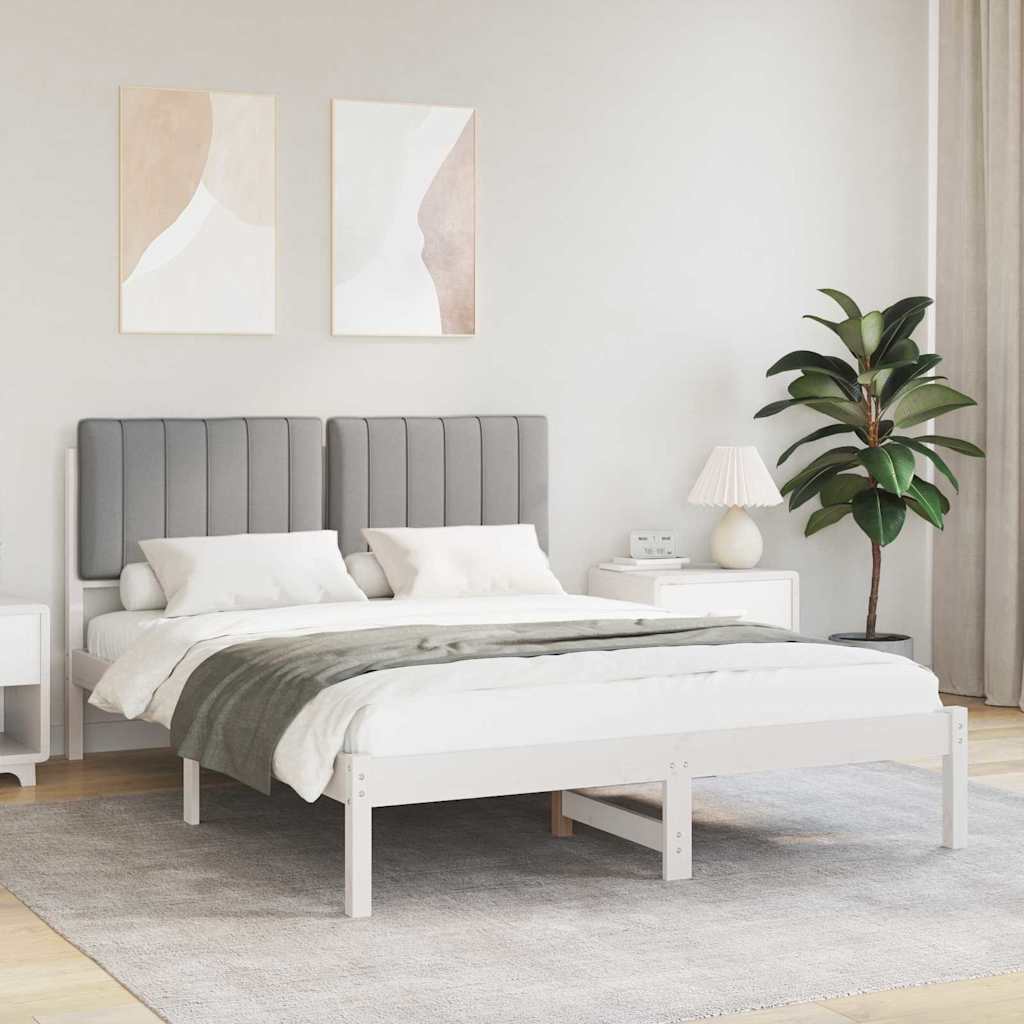 vidaXL Bedframe met Gevoerd Hoofdgedeelte Lichtgrijs 180 x 200 cm