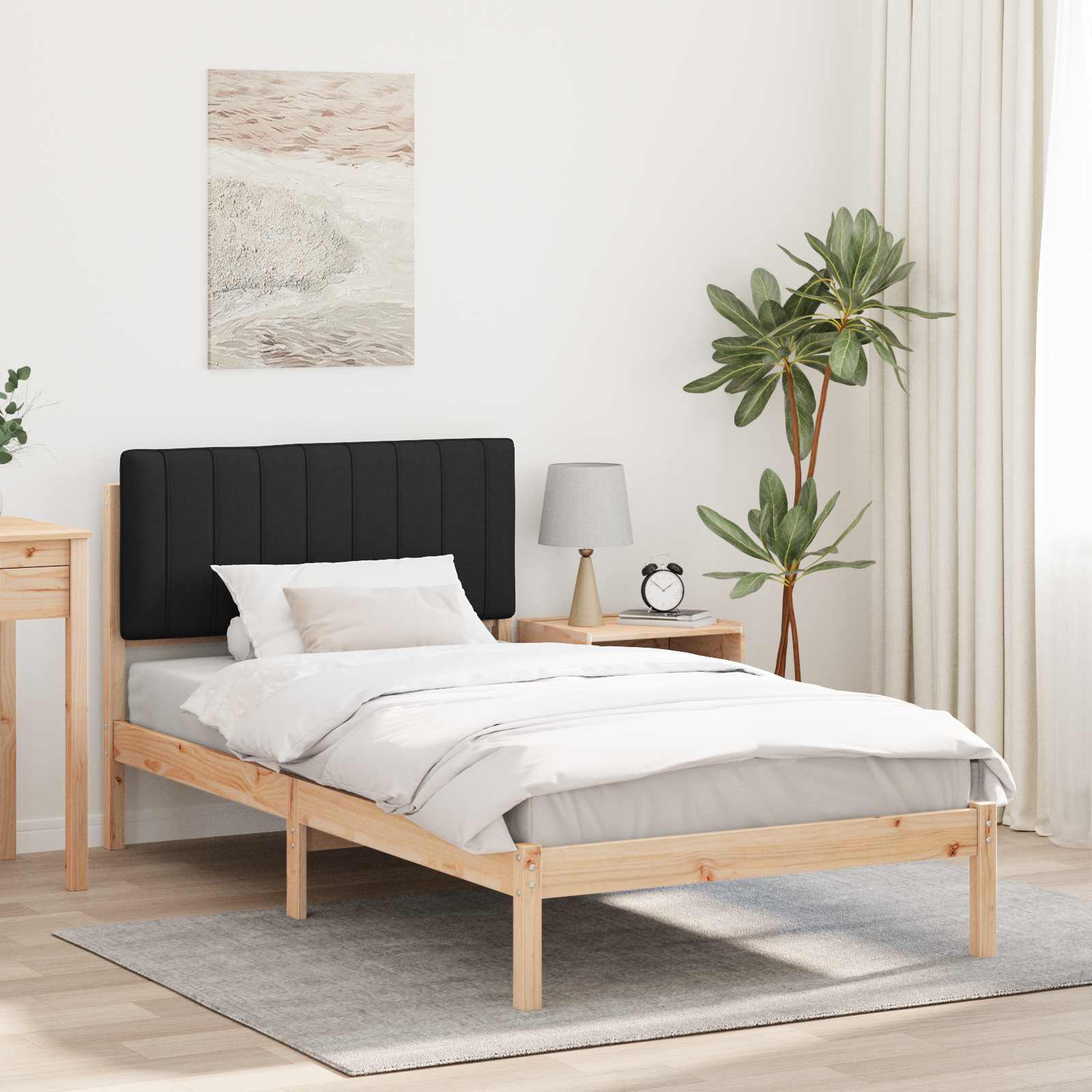 vidaXL Bedframe met Gevoerd Hoofdgedeelte Lichtgrijs 180 x 200 cm