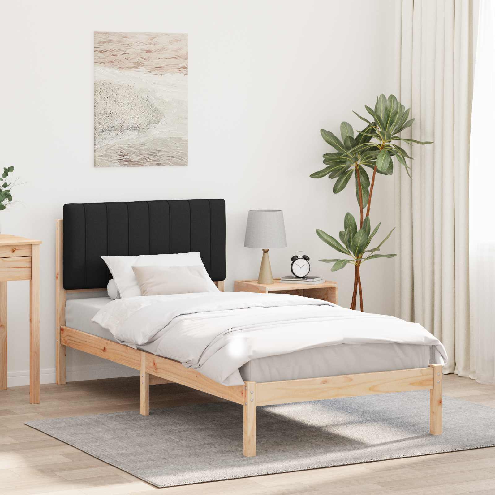 vidaXL Bedframe met Gevoerd Hoofdgedeelte Lichtgrijs 180 x 200 cm