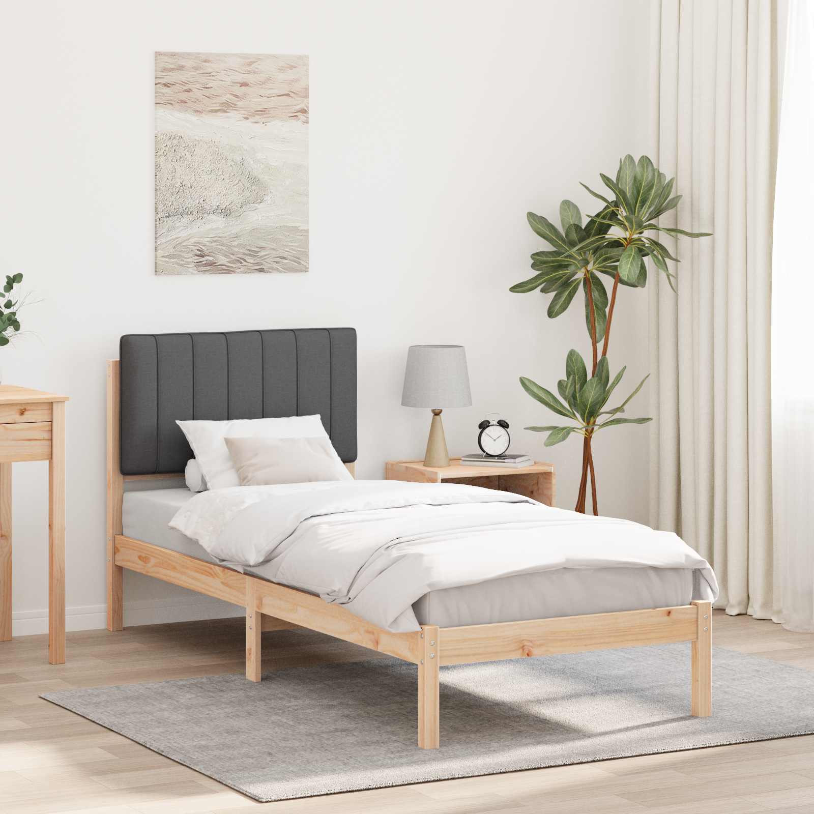 vidaXL Bedframe met Gevoerd Hoofdgedeelte Lichtgrijs 180 x 200 cm