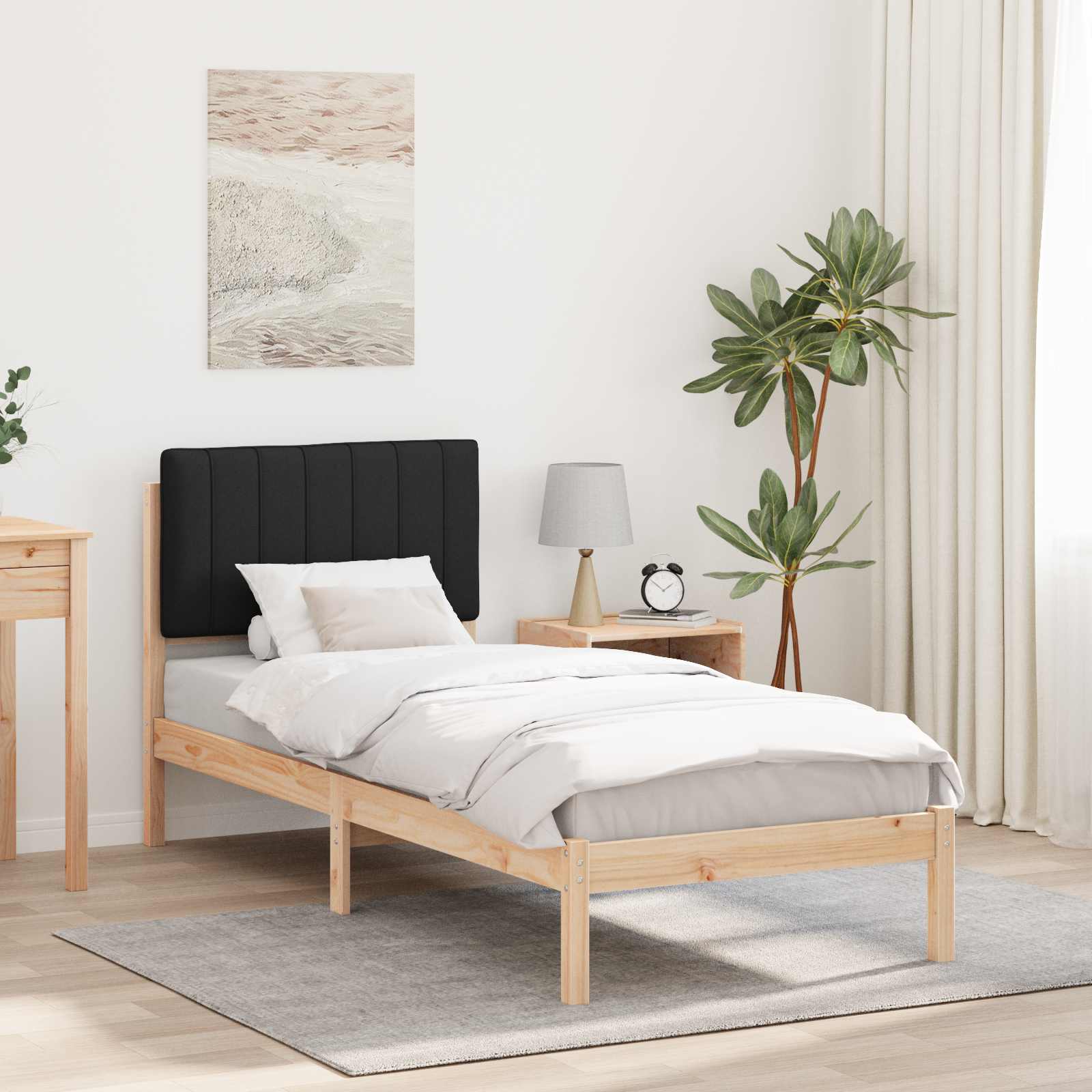 vidaXL Bedframe met Gevoerd Hoofdgedeelte Lichtgrijs 180 x 200 cm