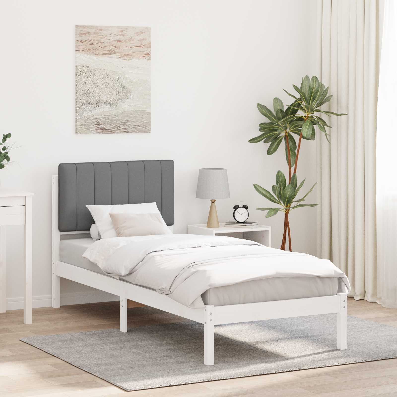 vidaXL Bedframe met Gevoerd Hoofdgedeelte Lichtgrijs 180 x 200 cm