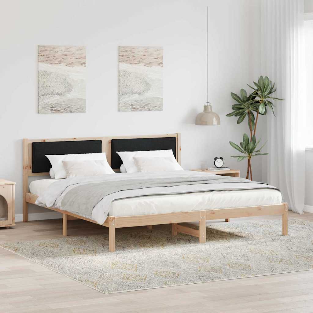 vidaXL Bedframe Lichtgrijs 200 x 200 cm Massief grenenhout