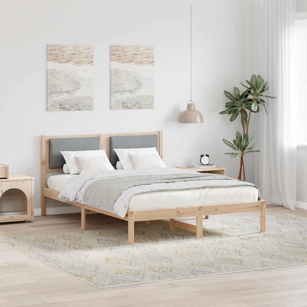 vidaXL Bedframe Lichtgrijs 200 x 200 cm Massief grenenhout