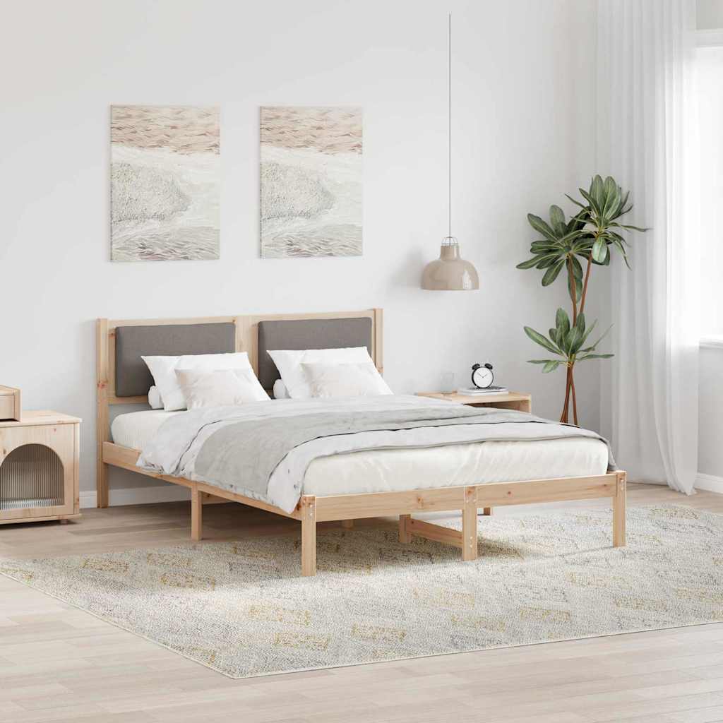 vidaXL Bedframe Lichtgrijs 200 x 200 cm Massief grenenhout