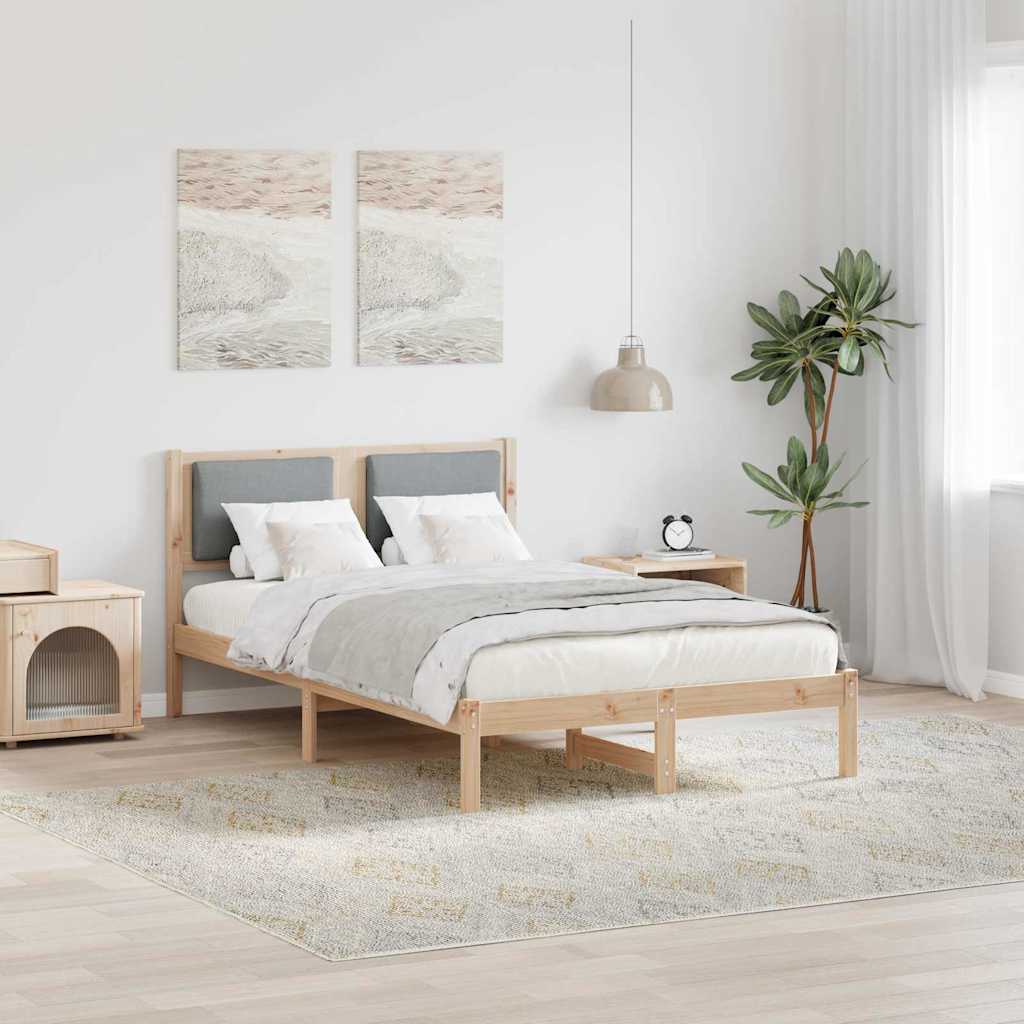 vidaXL Bedframe Lichtgrijs 200 x 200 cm Massief grenenhout