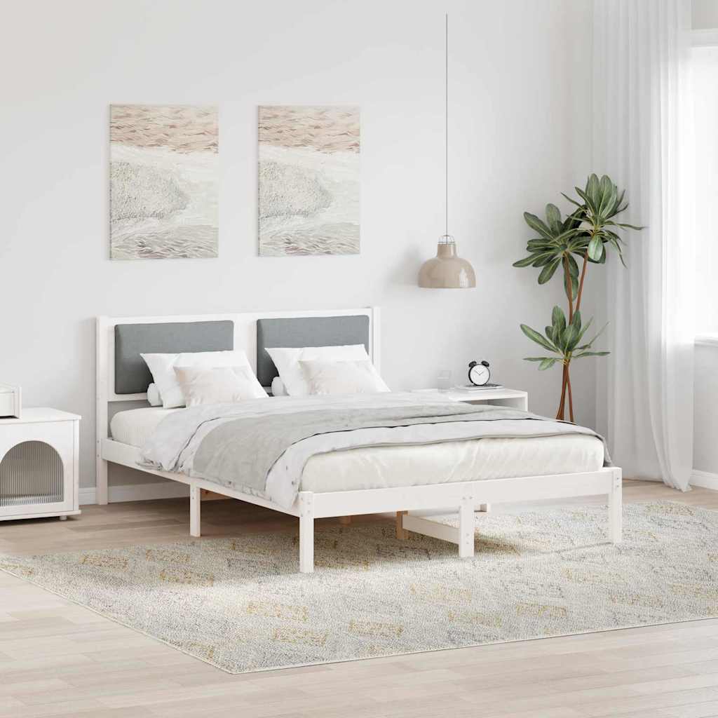 vidaXL Bedframe Lichtgrijs 200 x 200 cm Massief grenenhout