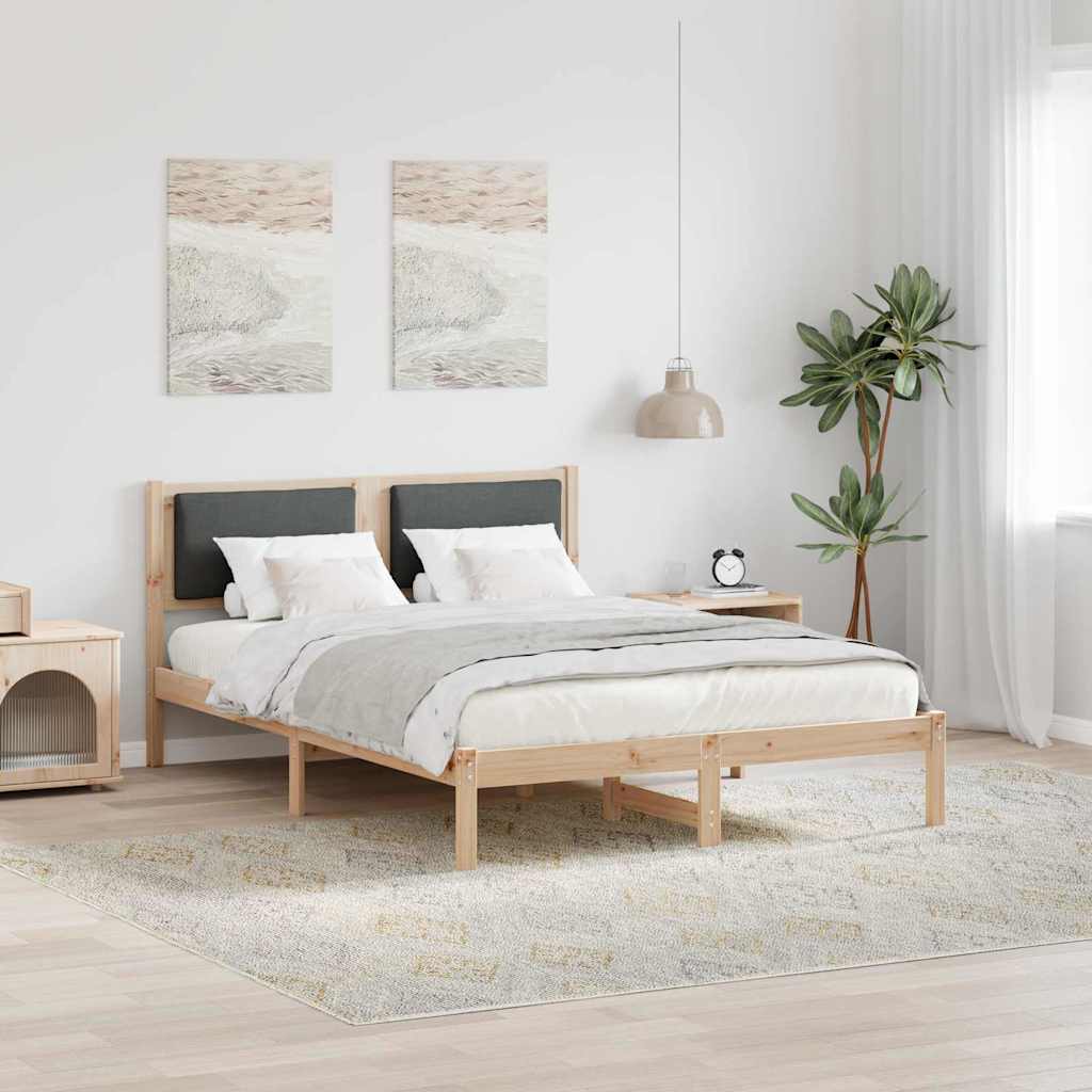 vidaXL Bedframe Lichtgrijs 200 x 200 cm Massief grenenhout