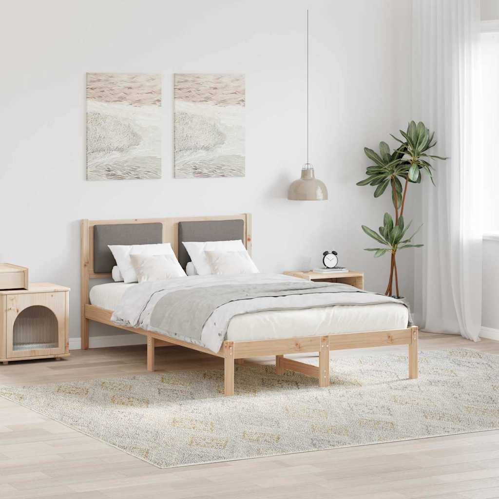 vidaXL Bedframe Lichtgrijs 200 x 200 cm Massief grenenhout