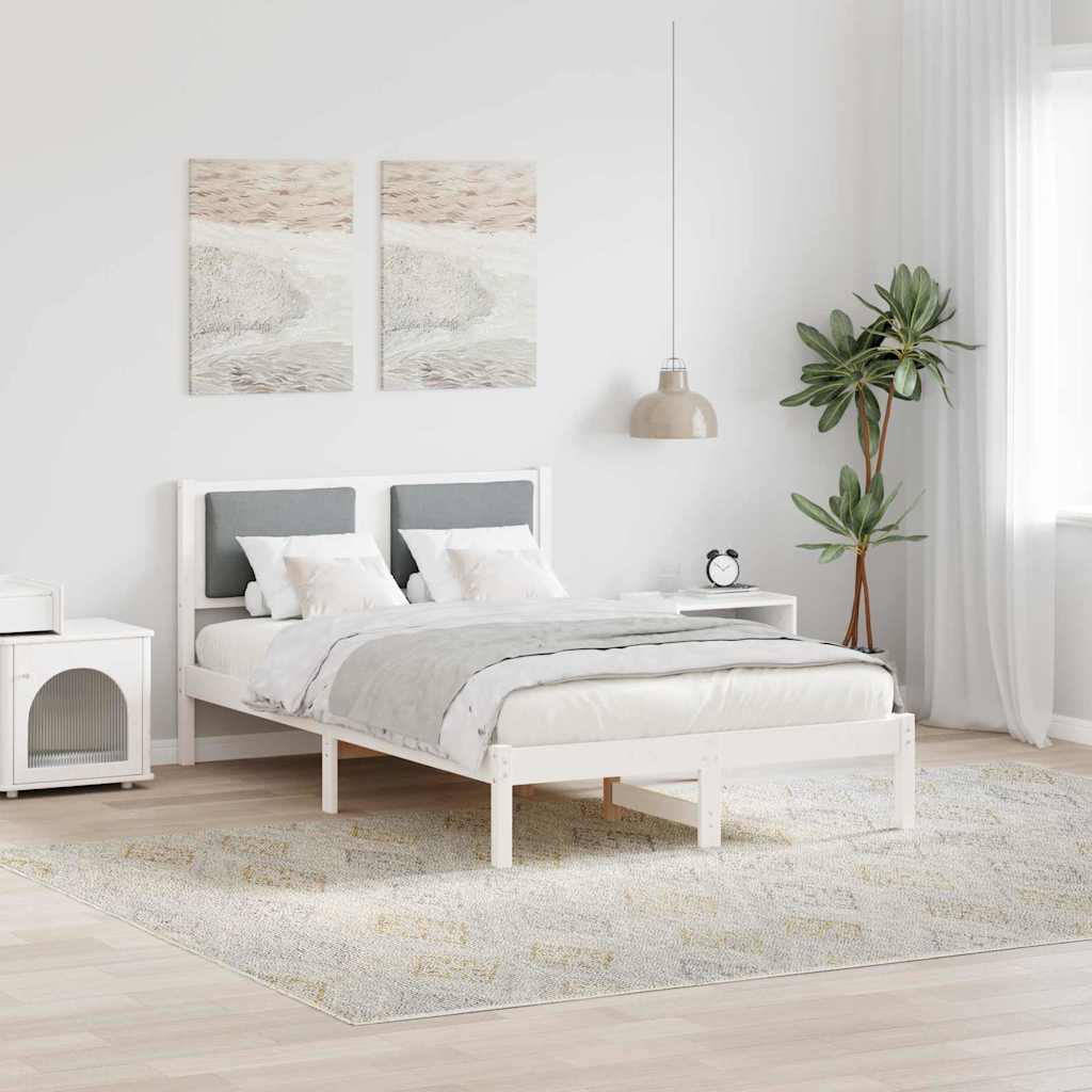 vidaXL Bedframe Lichtgrijs 200 x 200 cm Massief grenenhout