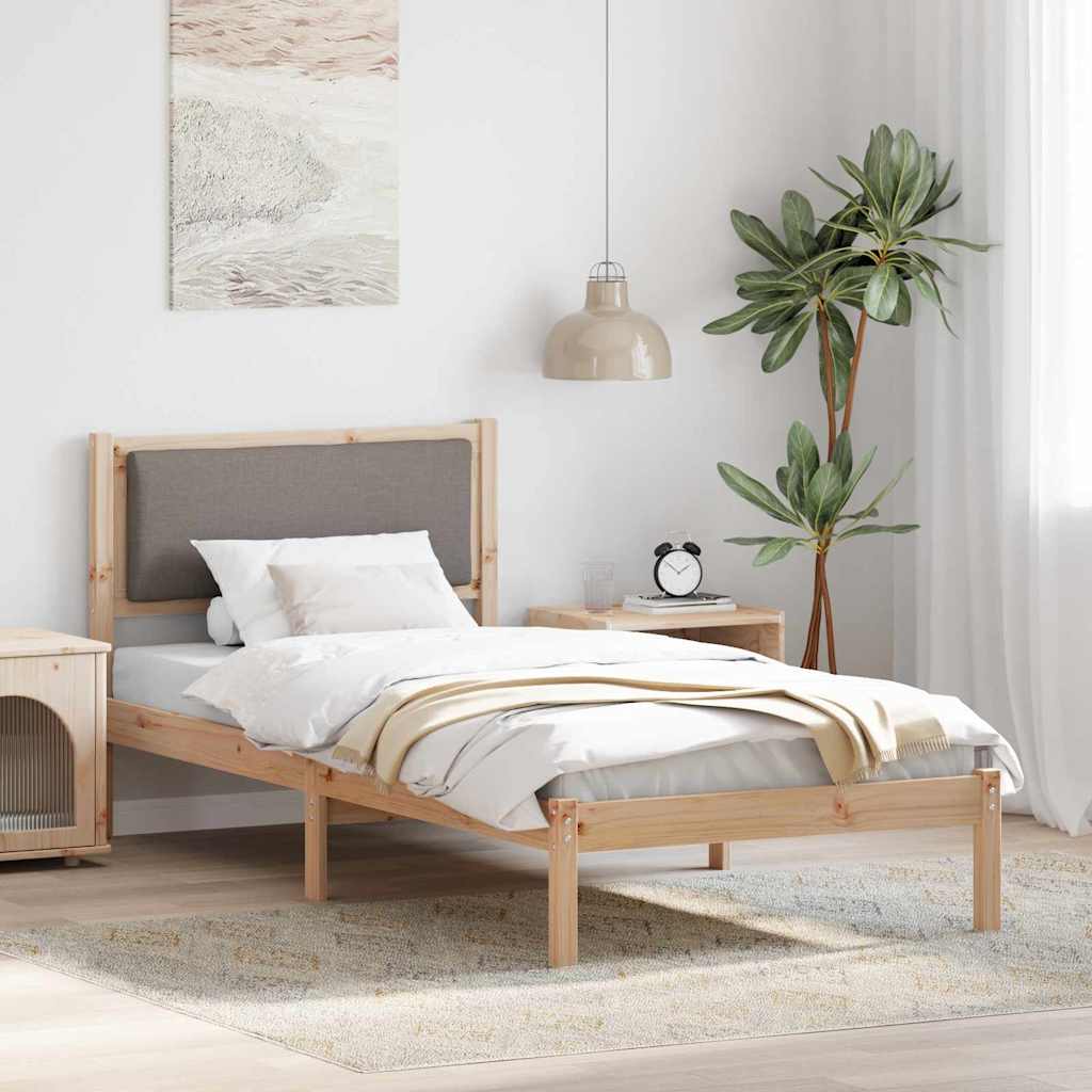 vidaXL Bedframe Lichtgrijs 200 x 200 cm Massief grenenhout