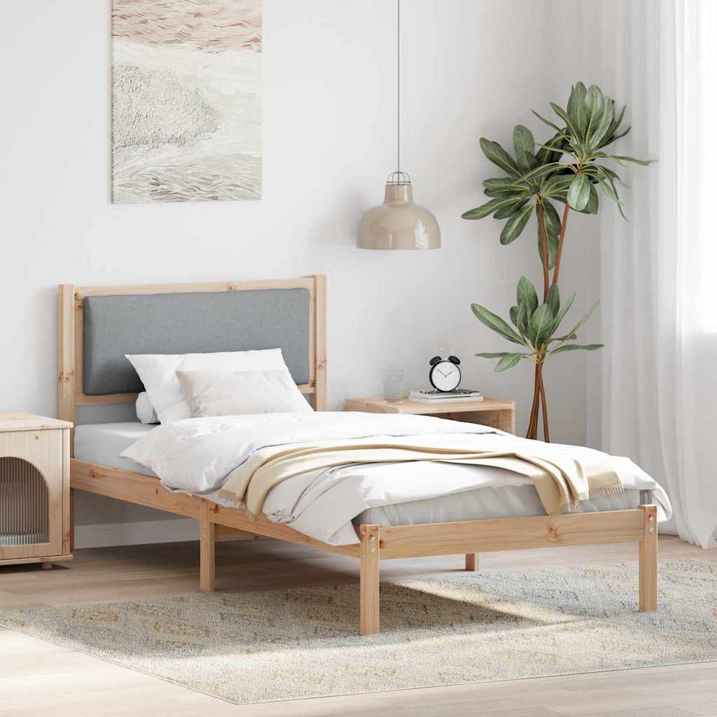vidaXL Bedframe Lichtgrijs 200 x 200 cm Massief grenenhout