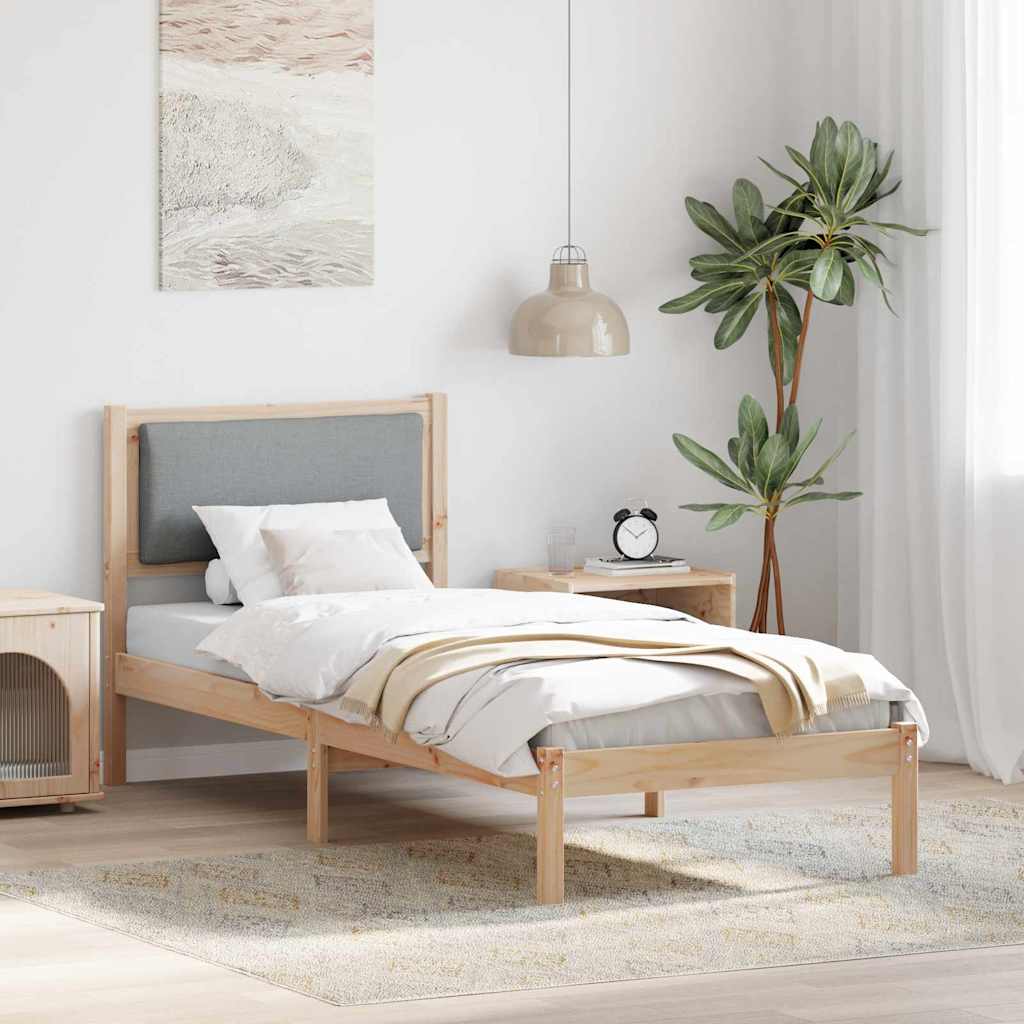 vidaXL Bedframe Lichtgrijs 200 x 200 cm Massief grenenhout