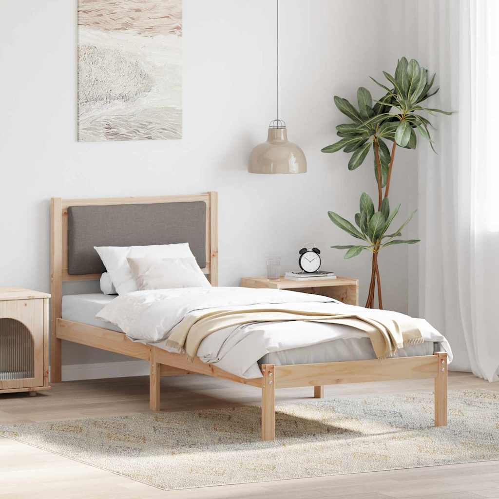 vidaXL Bedframe Lichtgrijs 200 x 200 cm Massief grenenhout