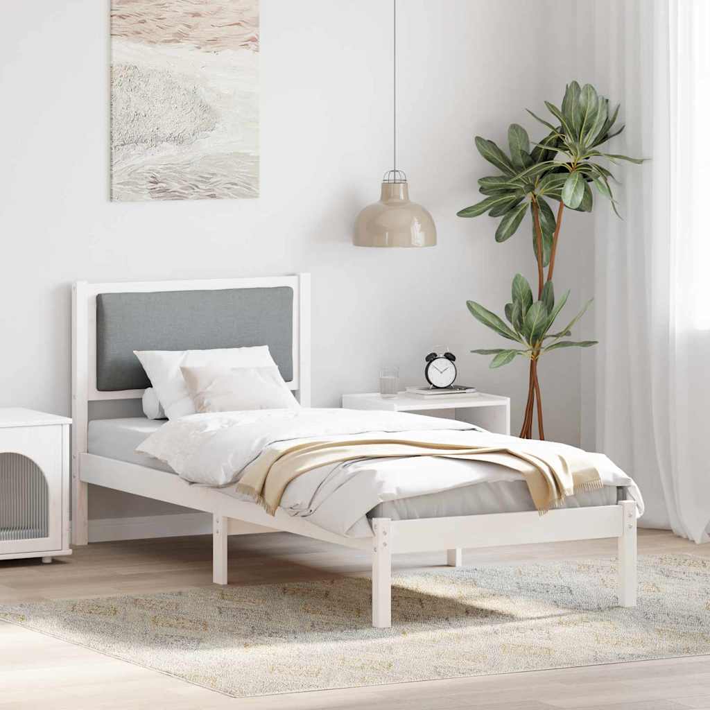 vidaXL Bedframe Lichtgrijs 200 x 200 cm Massief grenenhout