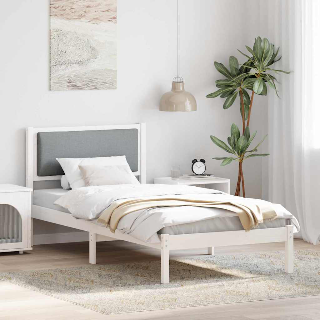 vidaXL Bedframe Lichtgrijs 200 x 200 cm Massief grenenhout