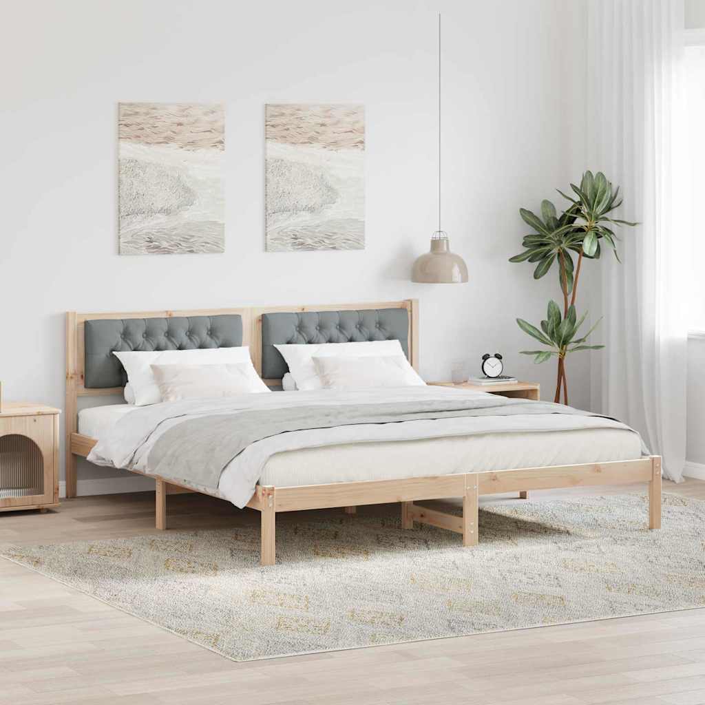 vidaXL Bedframe met hoofdeinde Lichtgrijs 75 x 190 cm Stof
