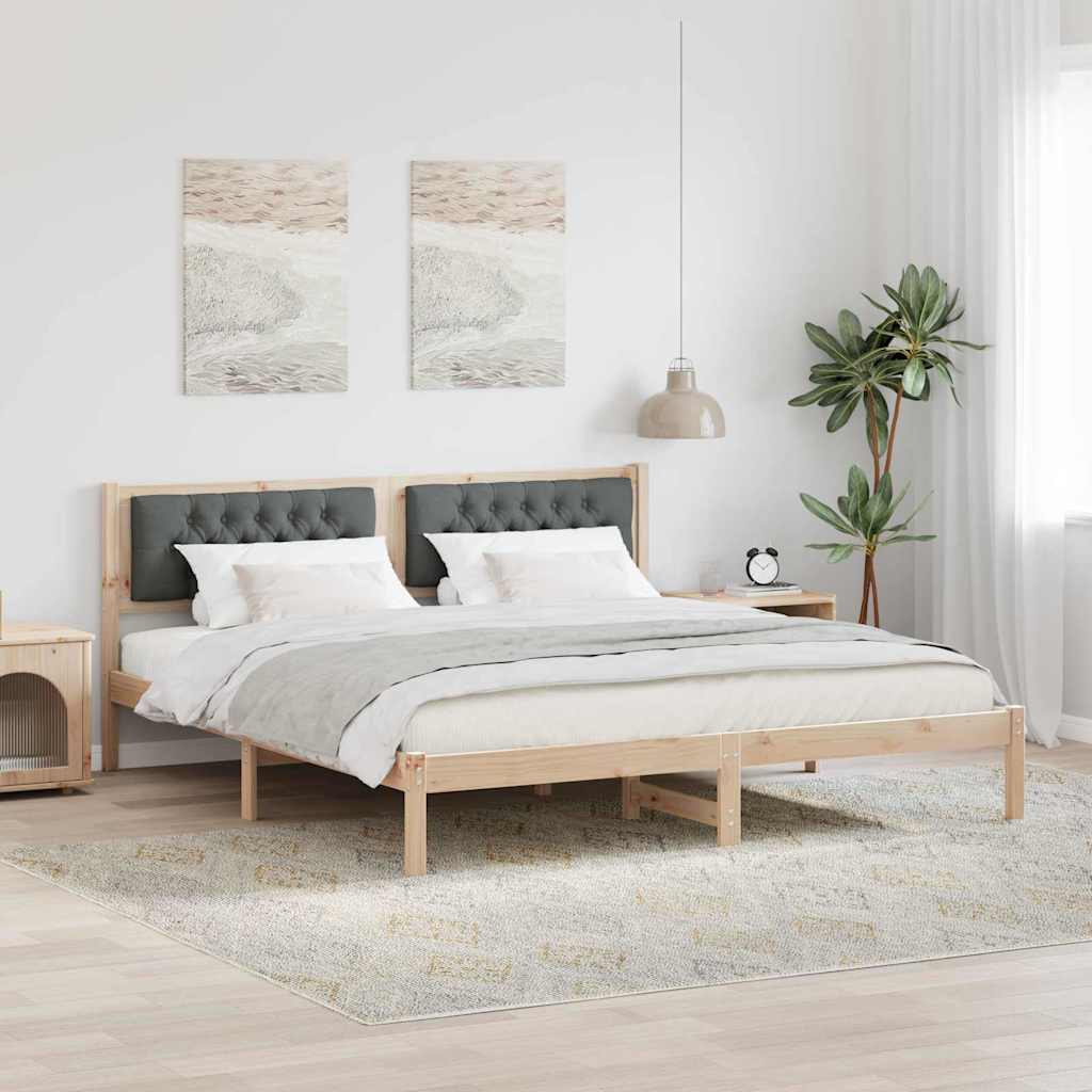 vidaXL Bedframe met hoofdeinde Lichtgrijs 75 x 190 cm Stof
