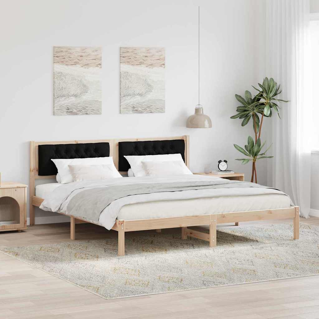 vidaXL Bedframe met hoofdeinde Lichtgrijs 75 x 190 cm Stof