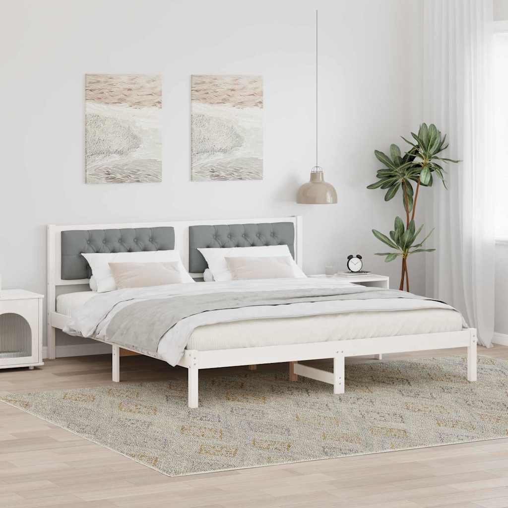 vidaXL Bedframe met hoofdeinde Lichtgrijs 75 x 190 cm Stof