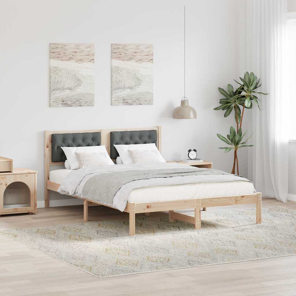 vidaXL Bedframe met hoofdeinde Lichtgrijs 75 x 190 cm Stof