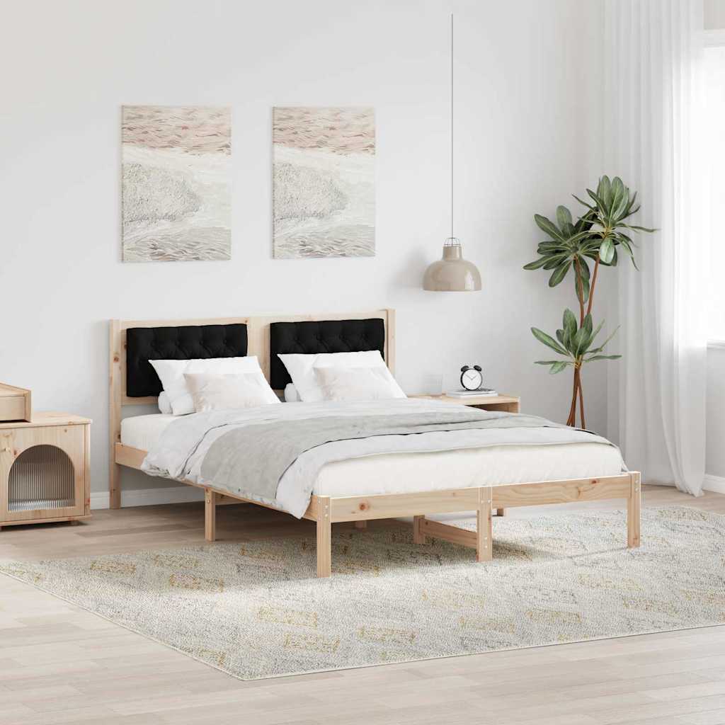 vidaXL Bedframe met hoofdeinde Lichtgrijs 75 x 190 cm Stof