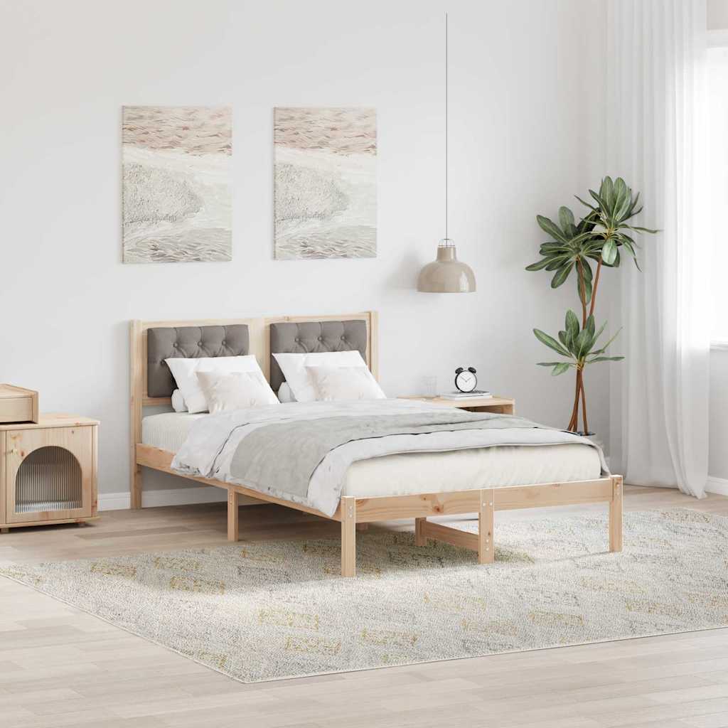 vidaXL Bedframe met hoofdeinde Lichtgrijs 75 x 190 cm Stof