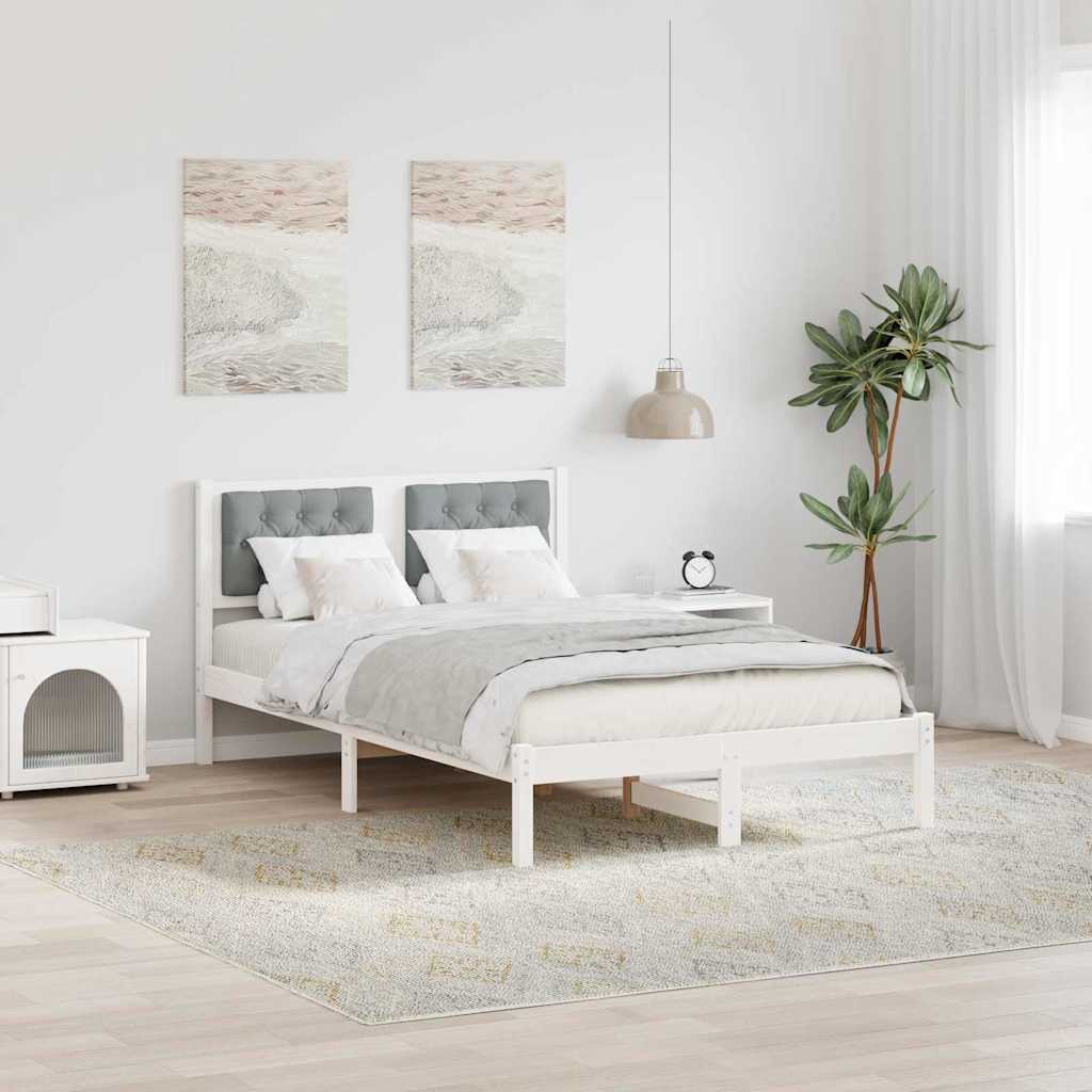vidaXL Bedframe met hoofdeinde Lichtgrijs 75 x 190 cm Stof