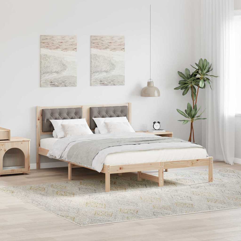 vidaXL Bedframe met hoofdeinde Lichtgrijs 75 x 190 cm Stof