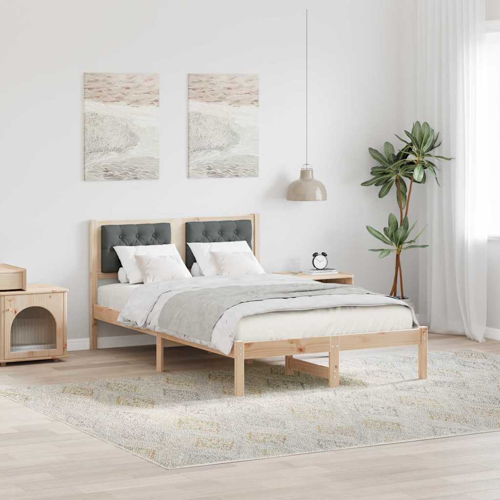 vidaXL Bedframe met hoofdeinde Lichtgrijs 75 x 190 cm Stof