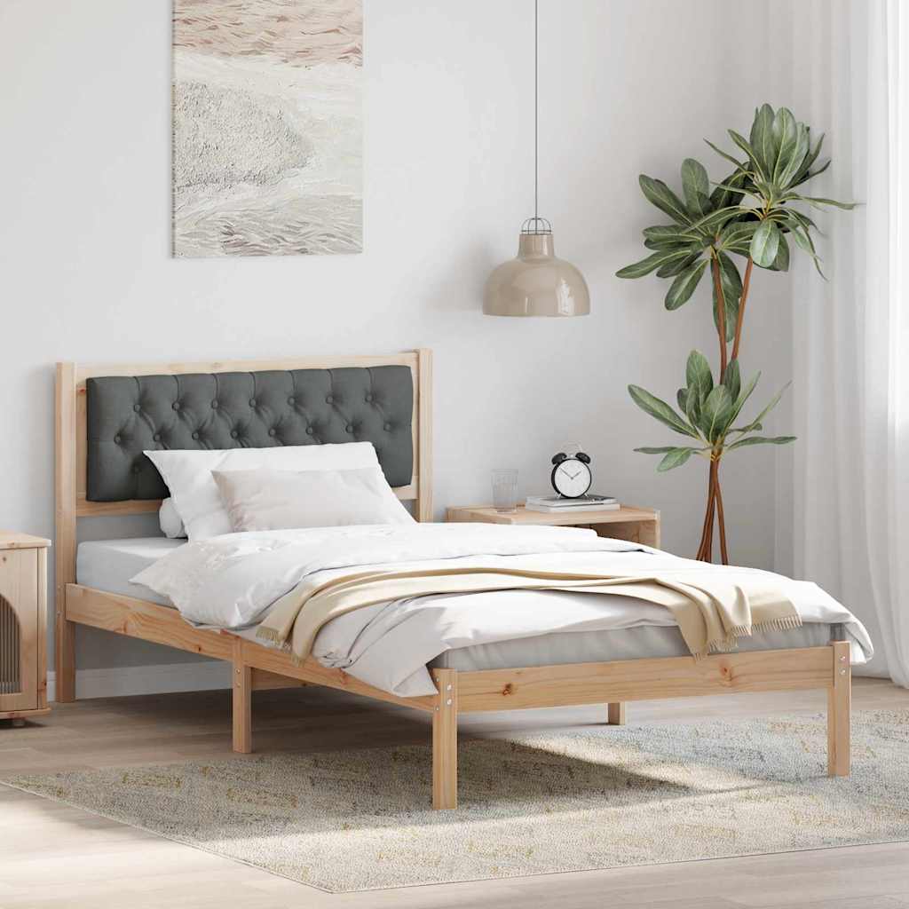 vidaXL Bedframe met hoofdeinde Lichtgrijs 75 x 190 cm Stof