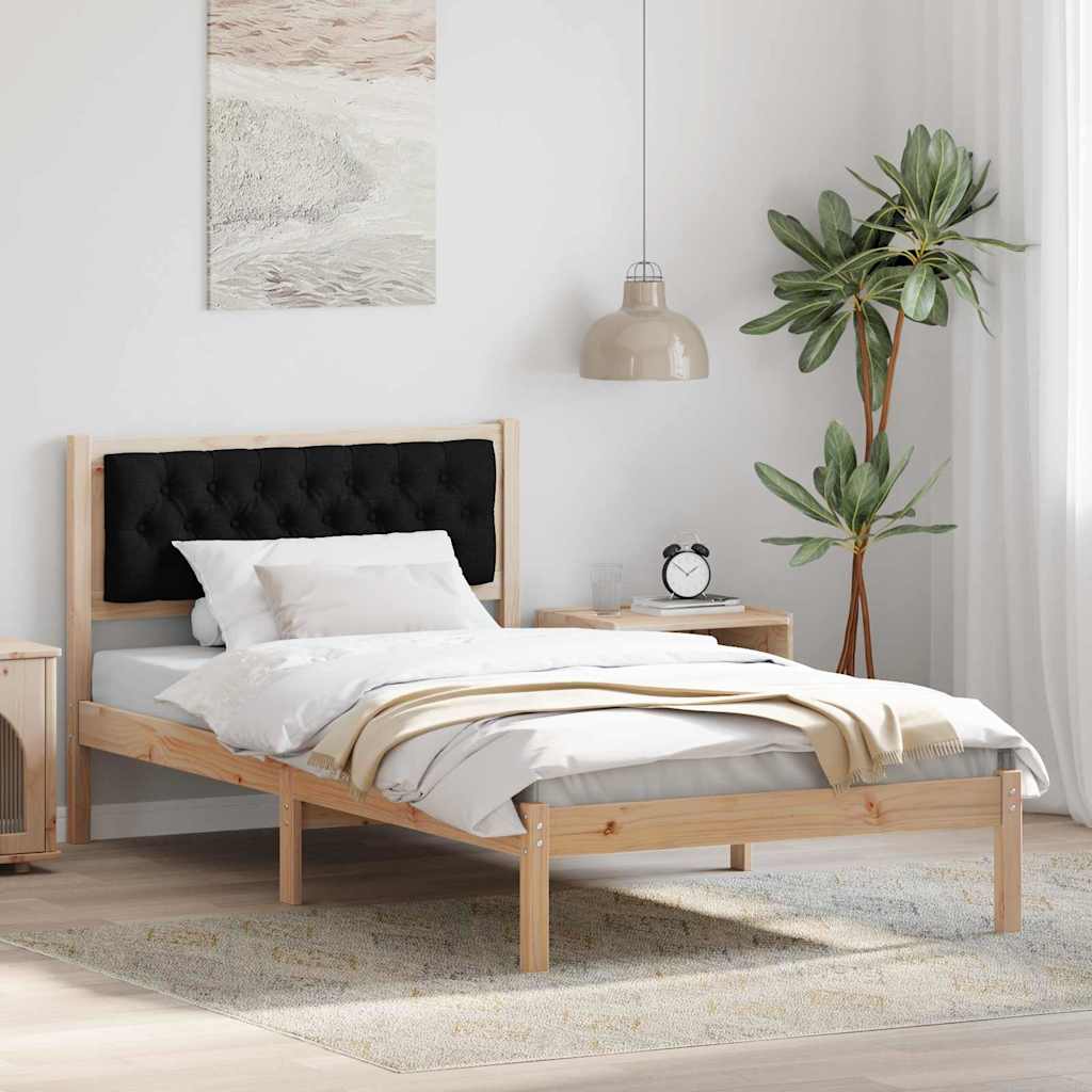 vidaXL Bedframe met hoofdeinde Lichtgrijs 75 x 190 cm Stof