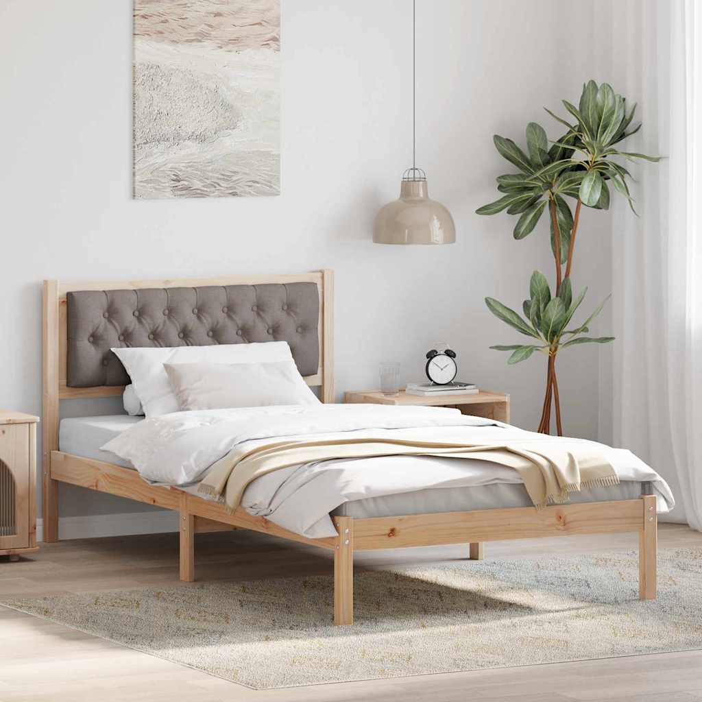 vidaXL Bedframe met hoofdeinde Lichtgrijs 75 x 190 cm Stof