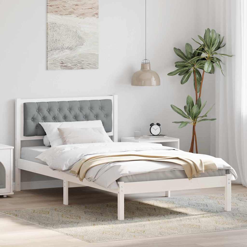 vidaXL Bedframe met hoofdeinde Lichtgrijs 75 x 190 cm Stof