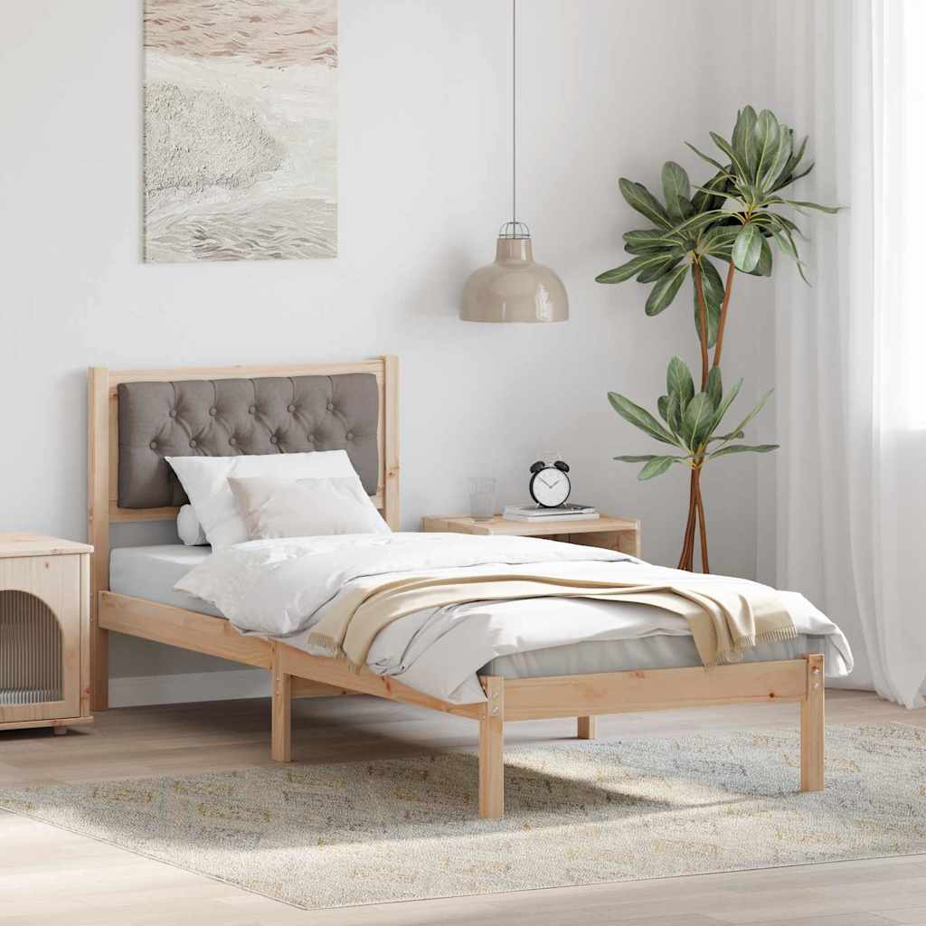 vidaXL Bedframe met hoofdeinde Lichtgrijs 75 x 190 cm Stof