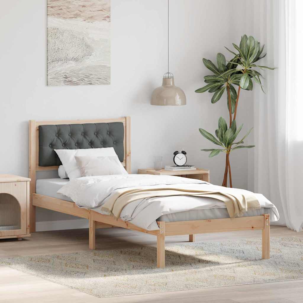 vidaXL Bedframe met hoofdeinde Lichtgrijs 75 x 190 cm Stof