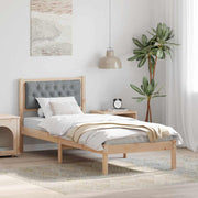vidaXL Bedframe met hoofdeinde Lichtgrijs 75 x 190 cm Stof