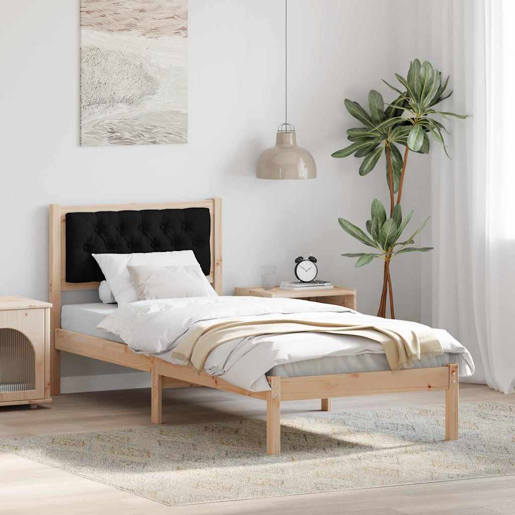 vidaXL Bedframe met hoofdeinde Lichtgrijs 75 x 190 cm Stof