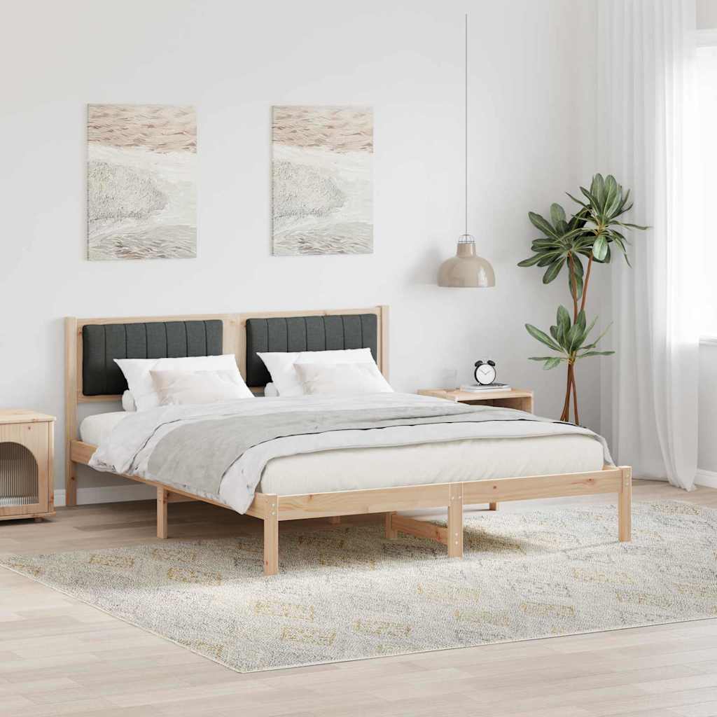 vidaXL Bedframe met Gevoerd Hoofdgedeelte Lichtgrijs 150 x 200 cm Stof