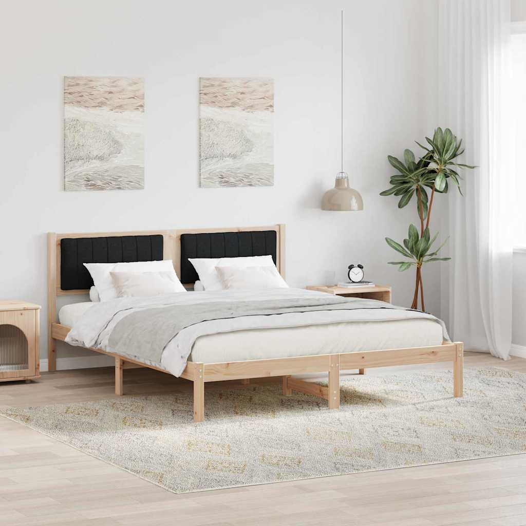 vidaXL Bedframe met Gevoerd Hoofdgedeelte Lichtgrijs 150 x 200 cm Stof