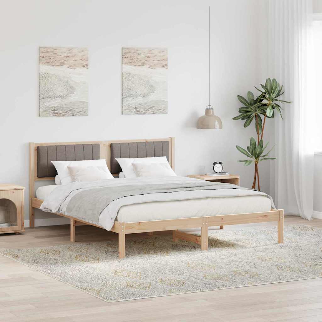 vidaXL Bedframe met Gevoerd Hoofdgedeelte Lichtgrijs 150 x 200 cm Stof
